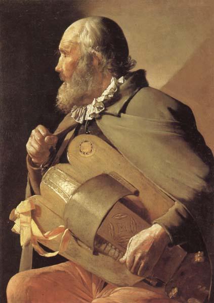 LA TOUR, Georges de Blindman Playing the Hurdy-Gurdy oil painting image